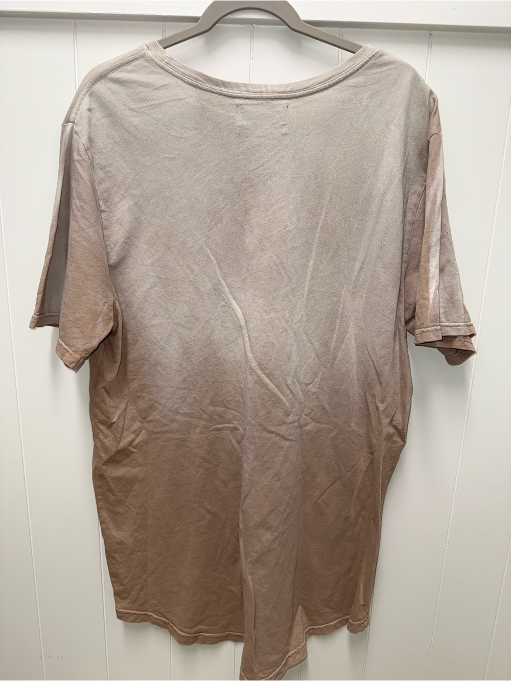 PacSun Scallop Fit Oversized T-Shirt Size L Taupe Brown Longline Tee - Picture 3 of 5
